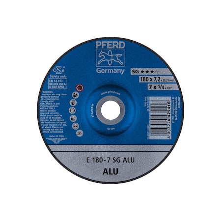 Pferd 7" x 1/4 Grinding Wheel, 7/8" A.H. - SG ALU - Type 27 61304